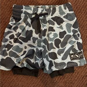 abercrombie kids Gray & Black Camo Athletic Shorts